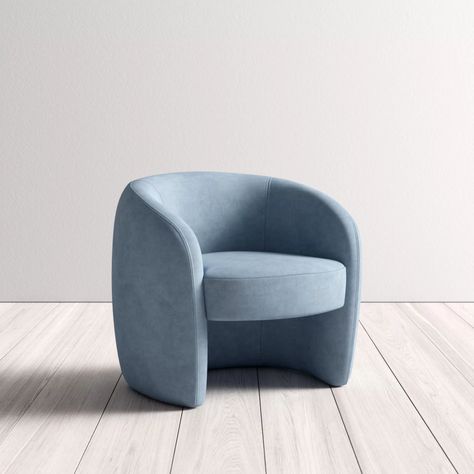 Chair Accent Chairs, Blue Lounge Chair, Blue Lounge, Simple Sofa, Stylish Chairs, Leisure Chair, Curved Back, Chair Upholstery, Barrel Chair