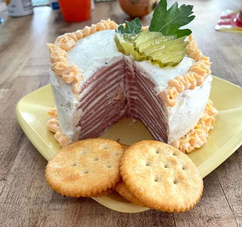 Old Fashioned Bologna Salad, Bologna Cake, Best Fried Bologna Sandwich, Bologna Sandwich Spread, Trail Bologna Recipe, June Cleaver, Head Cheese, Cream Cheese Roll Up, Cheese Whiz