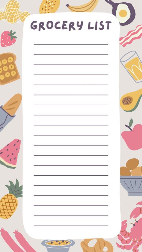 Shopping List Grocery Template, Groceries List Template, Grocery Template, Groceries List, Grocery List Template, Todays Menu, Shopping List Grocery, List Template, Menu Template