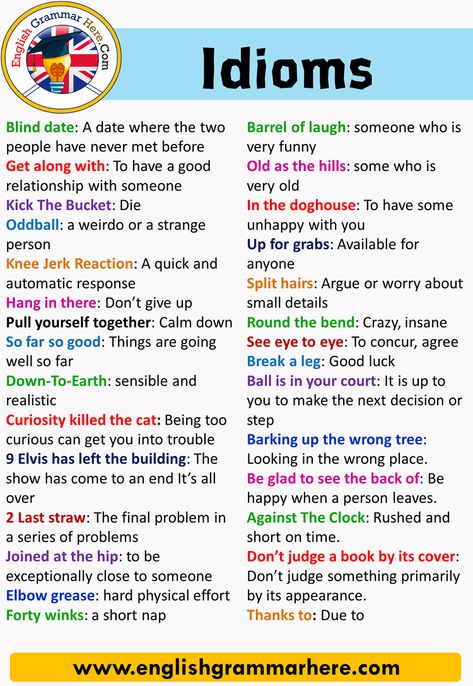 English Idiomatic Expressions and Examples, 10 idioms and their meanings with sentences Many people avoid using classical words to express Word And Meaning English Language, English Expressions Idioms, Idioms And Phrases With Meanings And Examples, Idioms In English With Meaning, Commonly Used English Words, Common Expressions In English, Everyday English Phrases, Words To Express Feelings, English Expressions Useful