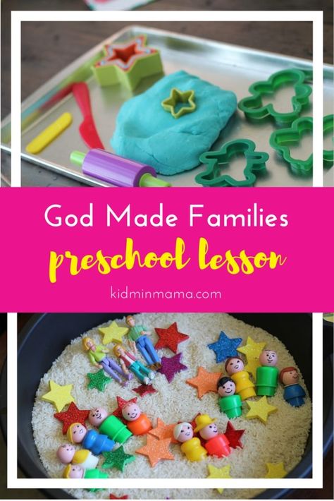 God Made Families - KidMin Mama God Made Families Craft, God Made Families Preschool Craft, God Made Me Preschool Activities, Church Nursery Activities, Preschool Bible Lessons Curriculum, Catholic Preschool Activities, Awana Games, Turtle Classroom, Toddler Bible Lessons