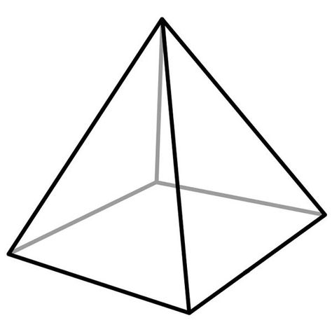 This picture features a square pyramid. A square pyramid is a polyhedron that has a square base and 4 triangles that meet at an apex. Equality Tattoos, Pyramid Tattoo, Geometry Vocabulary, Square Pyramid, Tattoo Samples, Visual Perception Activities, Rainbow Unicorn Cake, Draw Shapes, Sweet Tattoos