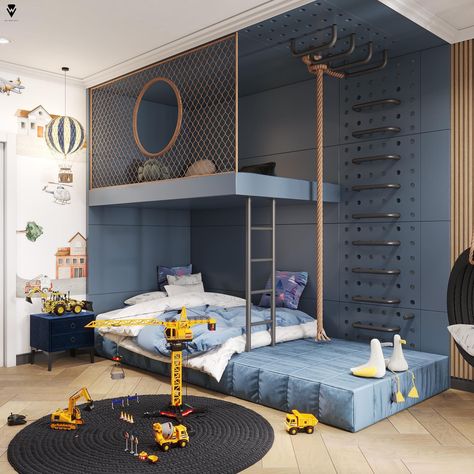 Kids Bedroom Boys, Luxury Kids Bedroom, Boys Room Design, Cool Kids Bedrooms, Boy Bedroom Design, Kids Bedroom Designs, Kids Interior Room, Hiasan Bilik