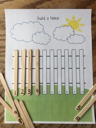 Build A Fence, Maluchy Montessori, Farm Preschool, Aktiviti Kanak-kanak, Preschool Units, Farm Activities, Numbers Preschool, Math Activity, Aktivitas Montessori