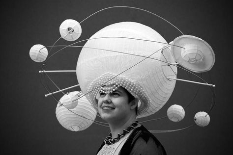 Solar system head piece, head dress, hat Solar System Outfit, Solar System Hat, Solar System Costume, Stilts Costume, Science Hat, 50s Space, Celestial Costume, Stilt Costume, Space Hat