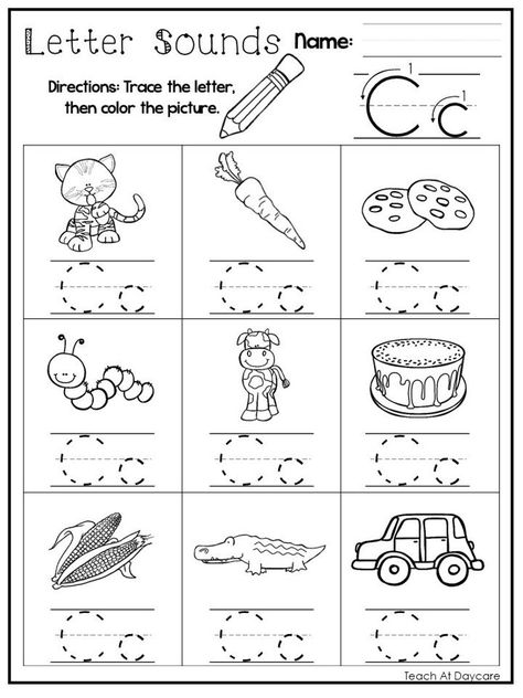 Letter C Kindergarten, Letter C Worksheets For Preschool, Letter Sound Worksheets, Letter Sounds Worksheets, Letter Sounds Kindergarten, Letter C Worksheets, Letter Worksheets Kindergarten, Letter Worksheets For Preschool, Kindergarten Letters