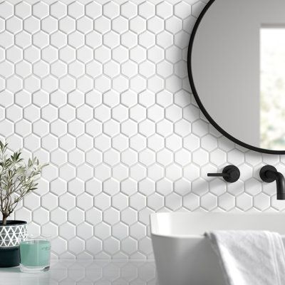 White Hex Tile Bathroom, Hex Tiles Kitchen, Hexagon Mosaic Tile Bathroom, White Hexagon Tile Bathroom, Kitchen Sketch, Hexagon Tile Bathroom, Grout Colors, Fun Words, Kitchen Floors