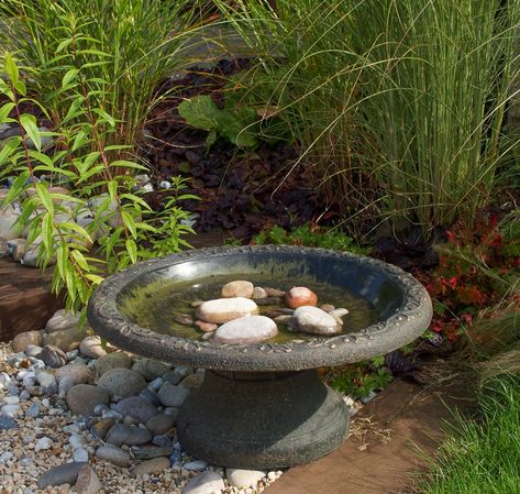 Glass bird bath