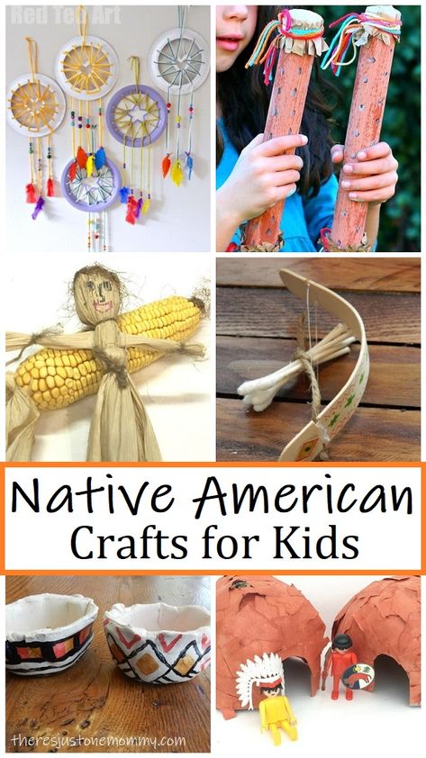 Native American Crafts for Kids | There's Just One Mommy Native American Crafts For Preschoolers, Pilgrim And Indian Crafts For Kids, Native American Kids Crafts, Native American Art Projects For Kids, Native American Crafts Preschool, Native American Heritage Month For Kids, Indigenous Crafts For Kids, Native American History Activities, Native American Activities For Kids