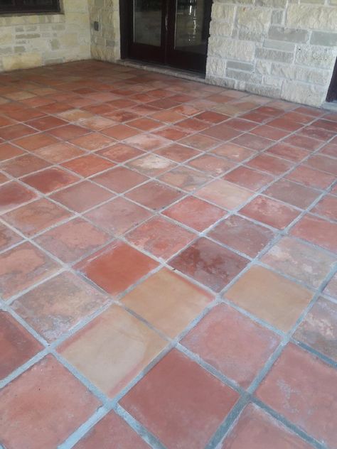 How To Clean And Maintain Mexican Saltillo Tile - Clay Imports Saltillo Tile Patio, Clay Tile Floor, Mexican Saltillo Tile, Saltillo Floor, Spanish Floor Tile, Mexican Tile Floor, Saltillo Tile Floor, Clay Imports, Saltillo Tile