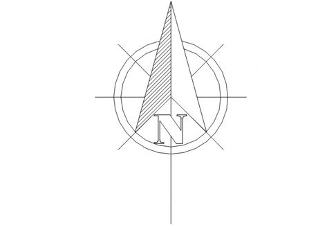 Architectural North Symbol, North Sign Architecture, North Symbol Architecture, North Symbol, North Arrow, Drawing Details, Cosmos Space, Cad Drawing, Cast Stone