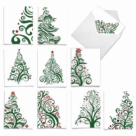 PRICES MAY VARY. Each note card is blank and ungreeted inside; Perfect for your personalized Christmas messages Receive 10, assorted 4 x 5.12 inch note cards with envelopes; Bulk notecard assortment for Christmas Cards arrive in a durable, plastic box to prevent damage; Easily store at home or in an office desk Each greeting card has a glossy cover page that is slightly longer than the back for easy opening In a swirl of green, with touches of red ornaments and snowflakes, these stylized holiday Cards For Christmas, Colorful Notes, Seasons Greetings Card, Collage Frame, Christmas Thank You, Red Ornaments, 10 Count, Thank You Note Cards, Notecard Set