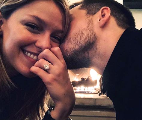 Melissa-Benoist-engaged Melisa Benoist, Blake Jenner, Odette Annable, Christopher Wood, Katherine Schwarzenegger, Top Engagement Rings, Super Girls, Chris Wood, Engagement Celebration