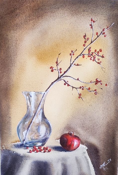 Still-life painting with Watercolour Plz follow my YouTube channel.. https://www.youtube.com/channel/UCDONoIU0uFhkP83iGYMAeHw #easydrawing #still-life #watercolorart #watercolorstill -life #easystill-lifepainting #objectdrawing #realisticdrawing #howtodraw #drawing #art #watercolorpainting #watercolours #challenge #paintingoftheday #glassvase #glasseffect Watercolour Object Painting, Watercolour Still Life Easy, Still Life Watercolor Paintings Easy, Object Drawing Still Life Watercolor Painting, Still Life Drawing Colour, Watercolour Still Life Painting, Easy Still Life Painting, Watercolour Painting For Beginners, Watercolour Still Life