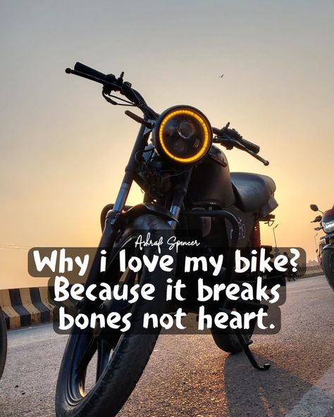 Tags: #ashrafspencer #bikequotes #bikelovequotes #bikelovers #quote. Dream Bike Quotes, Bike Quotes Feelings, Bike Lovers Quotes, Bike Captions Instagram, Bike Ride Quotes, Bike Riding Tips, Study Snaps, Rider Quotes, Car Rider