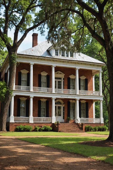 Step Back in Time: Touring Mississippi’s Majestic Antebellum Homes Antebellum Homes Interior, Old Southern Homes, Antebellum Architecture, Antebellum Home, Greek Revival Architecture, Johnson House, Southern Mansions, Southern Architecture, Plantation House