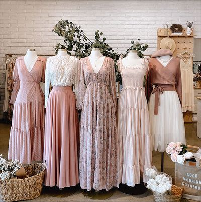 Flowy Bridesmaid Dresses, Pink Maxi Skirt, Morning Lavender, Tulle Midi Skirt, Pleated Maxi Dress, Lovely Clothes, Christian Clothing, Maxi Dress With Sleeves, Modest Dresses