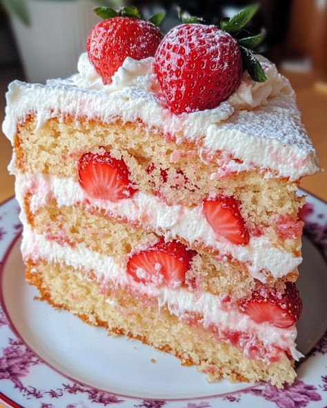 Strawberry Honeybun Cake 🍓🍰 Ingredients: 1 box yellow cake mix 4 large eggs 1 cup sour cream 3/4 cup vegetable oil 1/2 cup granulated sugar 1/2 cup brown sugar 1 tablespoon ground cinnamon 1/2 cup strawberry preserves 1 cup powdered sugar 2-3 tablespoons milk 1 teaspoon vanilla extract Instructions: Preheat Oven: Preheat to 350°F (175°C). Grease a 9x13-inch baking pan. Prepare Cake Batter: In a large bowl, combine yellow cake mix, eggs, sour cream, and vegetable oil. Beat until smooth and... Lemon Vanilla Cake, Honeybun Cake, Strawberry Preserves, Beautiful Cake Designs, Strawberry Cakes, Sweet Snacks Recipes, Yellow Cake, Fun Baking Recipes, Baking Pan