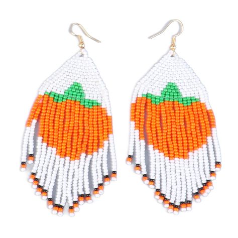 PRICES MAY VARY. Festive Design: These long beaded tassel earrings feature a cute pumpkin design, handcrafted with attention to detail. for Halloween and daily wear, they add a festive touch to any outfit, making them a charming accessory choice. Lightweight Comfort: Carefully crafted with lightweight materials, these beaded dangle earrings provide a comfortable wearing experience throughout the day. Ideal for extended wear, they won't strain your ears, ensuring lasting comfort and enjoyment. Ha Turkey Beads, Diy Seed Bead Earrings, Pumpkin Bead, Beaded Tassel Earrings, Pumpkin Theme, Festive Design, Halloween Earrings, Beaded Fringe, Beaded Dangle Earrings