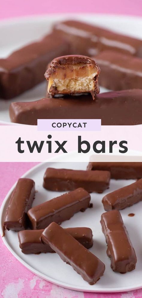 Fastbreak Candy Bar Recipe, Twix Cookies Bars, How To Make Twix Bars, Diy Twix Bars, Fast Break Candy Bar Recipe, Twix Bars Candy, Stuffed Chocolate Bar Recipe, Twix Homemade, Edible Cookie Dough Easy