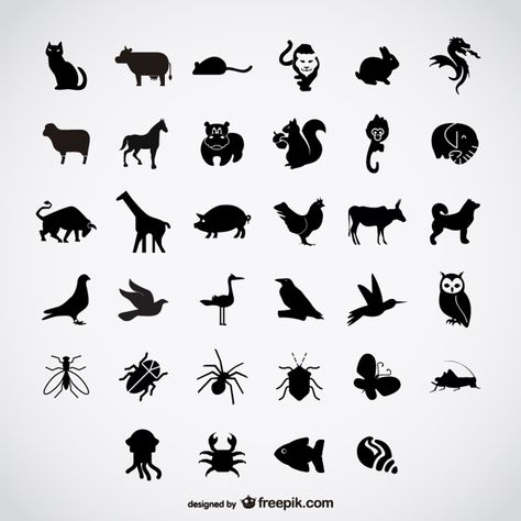 Simple birds silhouettes Vector | Free Download Drawing Planner, Vogel Silhouette, Animals And Birds, Animal Symbolism, Animal Icon, Fabric Stamping, Silhouette Stencil, Bird Silhouette, Animal Silhouette