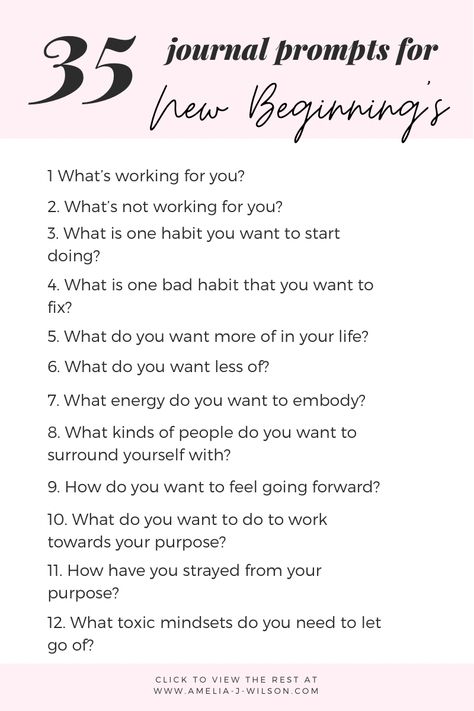 Journal Prompts For Therapy, Journal Prompts To Start The Day, Beginning Of The Year Journal Prompts, New Beginning Journal Prompts, New Beginning Journal Ideas, Start Of Year Journal Prompts, Beginning Journaling, Journal Prompts For Birthday, Light Work Journal Prompts