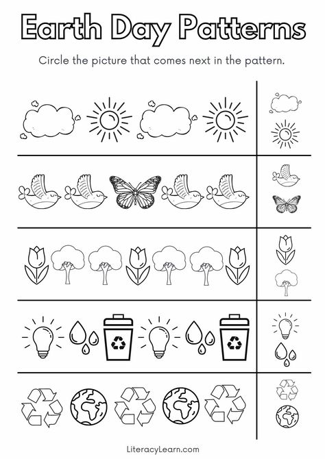 Earth Day Free Printable Worksheets - Literacy Learn Earth Day Worksheets For Kindergarten, Earth Day Worksheets Preschool, Earth Week Preschool, Earth Day Crafts For Preschoolers, Earth Day Kindergarten, Earth Day Preschool, Earth Day Preschool Activities, Earth Day Worksheets, Earth Activities