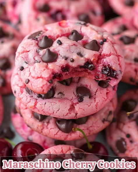 Maraschino Cherry Cookies, Maraschino Cherries Recipes, Cherry Chocolate Chip Cookies, Marachino Cherries, Lavender Honey Ice Cream, Cherry Cookies Recipes, Chocolate Strawberry Cheesecake, Chocolate Cherry Cookies, Cherry Bars