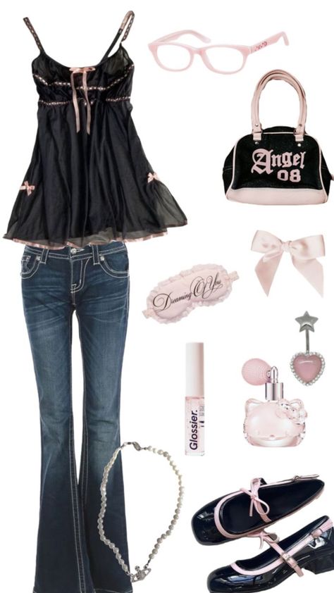 Cute outfit 🖤💗 Coquette Picnic, Picnic Outfit, Cute Coquette, Downtown Outfits, 2000s Outfits, Fasion Outfits, Diy Vetement, 2000s Fashion Outfits, Y2k Outfits