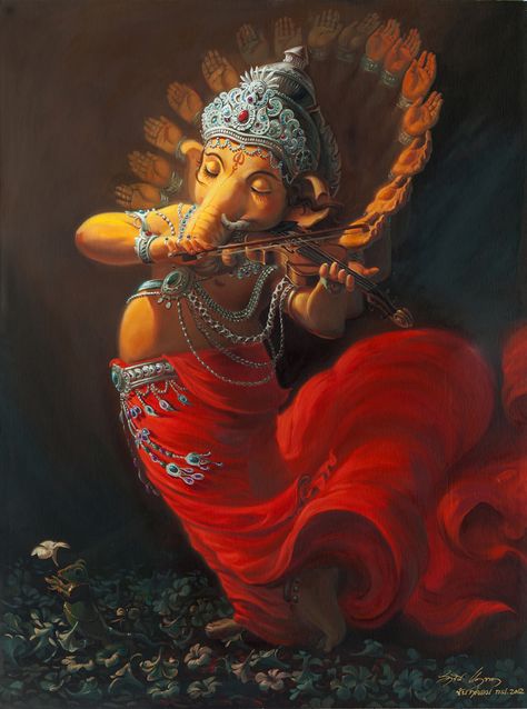 Arte Ganesha, Om Gam Ganapataye Namaha, Dancing Ganesha, Ganesh Lord, Ganesh Art Paintings, Shri Ganesh Images, Bd Art, Ganesh Chaturthi Images, Shri Ganesh