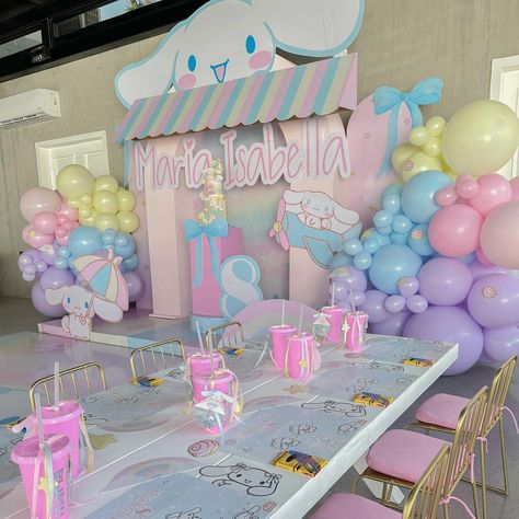 Algo Sorpresa ® | María Isabella 🫶🏻💖 | Instagram Cinnamoroll Birthday Party Decor Ideas, Cinnamoroll Party Ideas, Cinnamoroll Birthday Party, Cinnamoroll Party, Hello Kitty Birthday Theme, Candy Land Birthday Party, Hello Kitty Birthday Party, Backdrop Birthday, Candyland Birthday