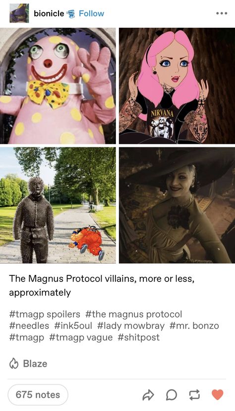 tmagp | the magnus protocol | @bionicle on tumblr Mr Bonzo Magnus Protocol, Alice Dyer The Magnus Protocol, Needles Tmagp, The Magnus Archives Fears, Magnus Protocol Fanart, Sasha James The Magnus Archives, Eldridge Horror, The Magnus Protocol Fanart, The Magnus Protocol