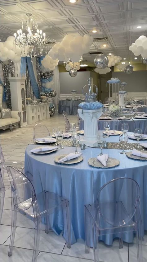 Welcoming a handsome prince 👑 Venue & Decor Included...All you have to do is just show up! 6528 W North Ave Chicago/Oak Park, IL Text Inquiries 708-406-9319 or 773-970-0035 | Chicagoland Luxe Rentals | Chicagoland Luxe Rentals · Original audio Cinderella Debut Theme Ideas, Cinderella 15 Party Decoration, Cinderella Xv Theme, Cinderella Sweet 16 Decorations, Quince Cinderella Theme, Cinderella Quinceanera Decorations, Quince Cinderella, Baby Blue Quinceanera Theme, Quince Ideas Themes