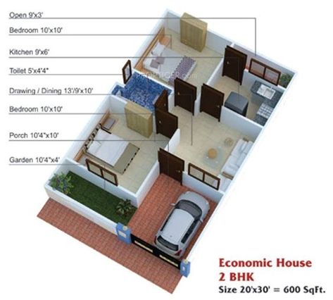 20×40 House Plan 2bhk 600 Sq Ft House Plans 2 Bedroom Apartment Plans Bedroom Indian Style, Pelan Rumah Kecil, 600 Sq Ft House, Pelan Lantai Rumah, 1000 Sq Ft House, 20x30 House Plans, Bedroom Indian, 20x40 House Plans, Motivational Board