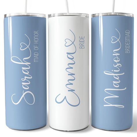 PRICES MAY VARY. PERFECT BRAIDESMAID PROPOSAL GIFT: Our personalized tumbler cups with lid and straw are the perfect bridal party favours. Featuring glossy finish and vibrant colors they are unique bridal party cups for wedding day, bachelorette party or girls trip. PERSONALIZED TUMBLERS WITH NAMES: These team bride coffee mugs can be customized with names and roles. You can gift it to Bridesmaid, Maid of Honor, Matron of Honor, Flower Girl, Mother of the Bride, Mother of the Groom, Aunt of the Cups With Names, Bridal Party Wine Glasses, Party Favor Cups, Bridesmaid Diy, Bridesmaid Wine, Gifts For Wedding, Bridesmaid Tumbler, Bridal Party Favors, Custom Tumbler Cups