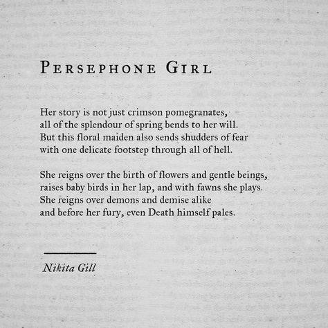 Nikita Gill Persephone, Nikita Gill Great Goddesses, Poems About Witches, Poems About Persephone, Persephone Quotes Aesthetic, Greek Gods Poetry, Goddess Words, I Am A Goddess Quotes, Poetry Greek Myth