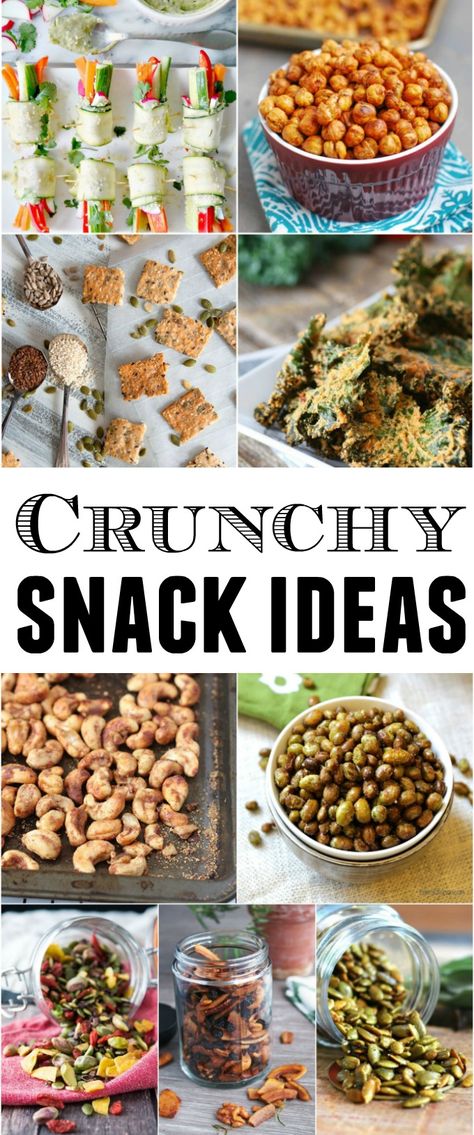 9 Healthy Crunchy Snacks Crunchy Low Calorie Snacks, Healthy Salty Snacks Clean Eating, Healthier Salty Snacks, Homemade Salty Snacks Healthy, Healthy Snacks To Replace Chips, Healthy Munchies Snacks Salty, Healthy Crunchy Salty Snacks, Healthy Snacks For Potluck, Crunchy Protein Snacks