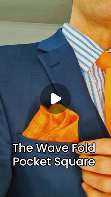 Jonathan Farley on Instagram: "The Wave Pocket Square Fold. How to fold a pocket square. #pocketsquare #pocketsquarefold #howtofoldapocketsquare #pocketsquarefolding #pocketsquaretutorial" Hankerchief For Suit Pocket Squares, Tux Pocket Square, Mens Pocket Squares Fold, Fold Pocket Square How To, How To Fold Hankerchief For Suit, How To Fold Pocket Square Suits, How To Wear A Pocket Square, How To Do A Pocket Square, How To Fold A Pocket Square Tutorials