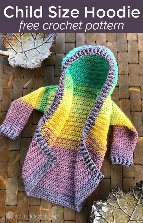 Toddler Hoodie Free Crochet Pattern (size 2/3T) Crocheting Tutorials, Poncho Au Crochet, Cardigan Au Crochet, Yarn Patterns, Crochet Hoodie, Crocheted Patterns, Crochet Baby Sweater, Crochet Kids, Crochet Sweater Pattern Free