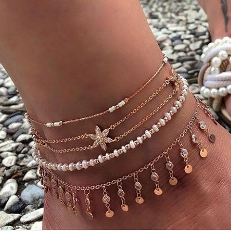 Beaded ankle bracelets