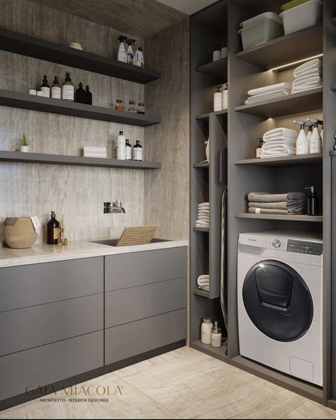 Gaia Miacola, Utility Room Designs, Laundry Room Lighting, Laundry Room Closet, Laundry Room Layouts, Laundry Room Renovation, Laundry Design, Modern Laundry Rooms, Laundry Room Inspiration