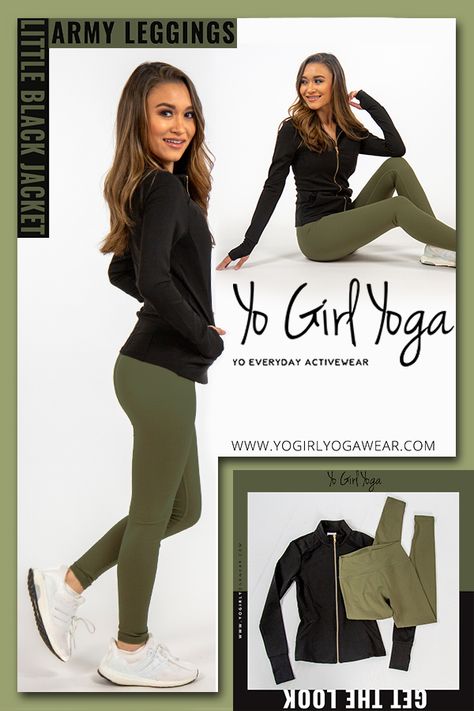 Styling Green Leggings, Hunter Green Leggings Outfit, Green Leggings Outfit Fall, Olive Green Yoga Pants Outfit, Green Athleisure Outfit, Army Green Leggings Outfit, Sage Green Leggings Outfit, How To Style Green Leggings, Outfits With Green Leggings