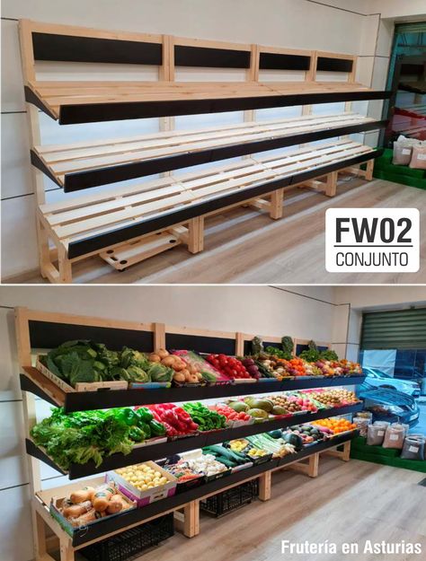 Fruits Shop Design, Fruit And Veg Shop Design, Vegetable Shop Design Ideas, Fruit Market Design, Fruit Shop Design, Mini Market Store Ideas, Fruit And Veg Market, Vegetable Display, Retail Store Layout