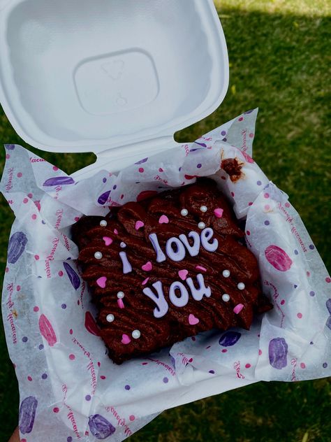 Dessert, brownies, custom desserts, baked goods, romantic, love Baked Goods For Boyfriend, Anniversary Brownies, Anniversary Cake Designs, Mini Brownies, Custom Desserts, Anniversary Cake, Romantic Love, Cake Cookies, Baked Goods