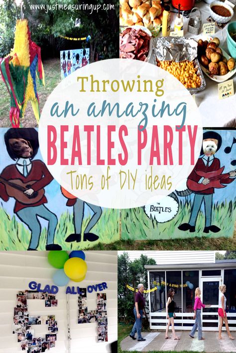 How to Throw the Best Beatles Party Beatles Party Ideas, Beatles Diy, Beatles Themed Party, Beatles Birthday Party, Beatles Theme, Beatles Birthday, 70s Party Theme, Beatles Party, 70's Party