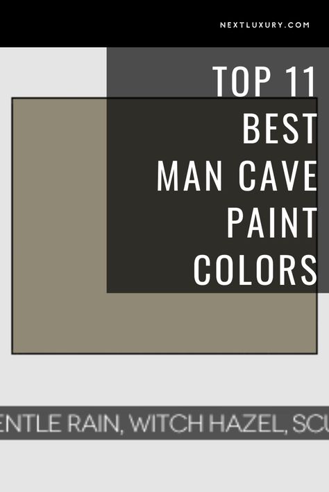 If you’re looking to revamp and redesign that old basement or spare room in the house into a man cave, the first thing you’ll need to consider is which paint color to go with. A trip to Home Depot or Lowes might give you a general idea, but you’re also going to get bombarded with an endless number of paint pallets to choose from. #nextluxury #homedesign #homedecor #homedecorideas Basement Man Cave Paint Colors, Mens Man Cave Ideas, Bourbon Room Paint Colors, Mancave Paint Color Ideas, Manly Office Paint Colors, Home Bar Paint Colors, Man Cave Colors Paint, Man Cave Paint Ideas Color Schemes, Man Cave Color Palette