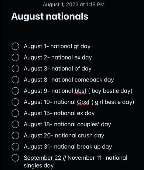 1 August Girlfriend Day, When Is National Girlfriend Day, October National Days 2023, August 1st National Girlfriend Day Aesthetic, When Is National Boyfriend Day, August National Days, International Girlfriends Day, National Gf Day Post, Happy National Gf Day