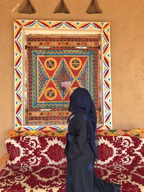 Travel Inspiration: Pops of vibrant colors and intricate detail are nothing short of abundant in Saudi Arabia. Decor |Culture | Blogger | Beautiful | Trendy | Travel Experience | Travel | Saudi Arabia | Saudi Restaurant, Najdi Architecture, Blue Abaya, Saudi Arabia Culture, الفن الرقمي, Arabian Women, Cultural Architecture, المملكة العربية السعودية, Old Doors