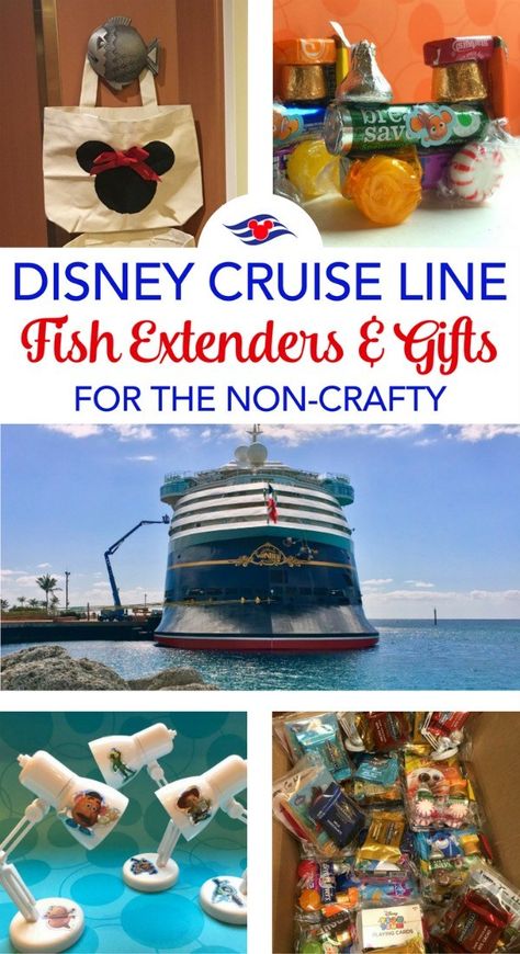 How to do a Disney Cruise Line fish extender gift exchange even if you aren't that crafty. Store-bought and easy DIY gift ideas. Eye Scream Fish Extender, Fish Extenders Gift Ideas, Disney Bounding Pirate, Fe Gifts Disney Cruise, Pixie Dust Gifts Disney Cruise, Gosh Extender Gifts, Cruise Gift Exchange Ideas Carnival, Fish Extenders Disney Cruise Gift Ideas, Fish Extender Gift Ideas