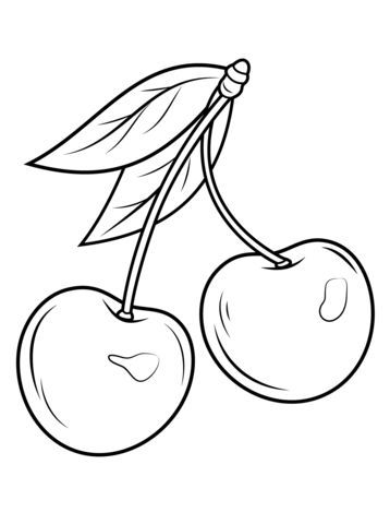 Cherry Drawing, Cherry Tattoos, Desen Realist, Tattoo Outline Drawing, Muster Tattoos, Drawing Stencils, Tattoos Geometric, صفحات التلوين, Tattoo Stencil Outline